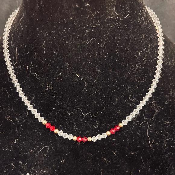 1930’s Glass Crystal Necklace w/ 12K Gold Clasp - Picture 4 of 10